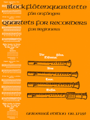 Book cover for Quartets, Recorders, For Begin