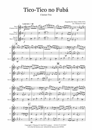 Book cover for Tico-Tico no Fubá - Choro - Clarinet Trio