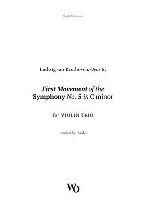 Book cover for Symphony No. 5 by Beethoven for Violin Trio