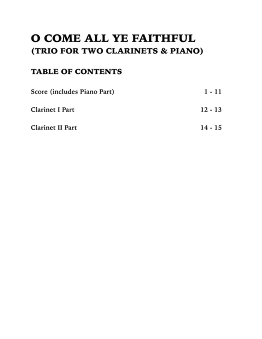 O Come All Ye Faithful (Trio for Two Clarinets and Piano) image number null