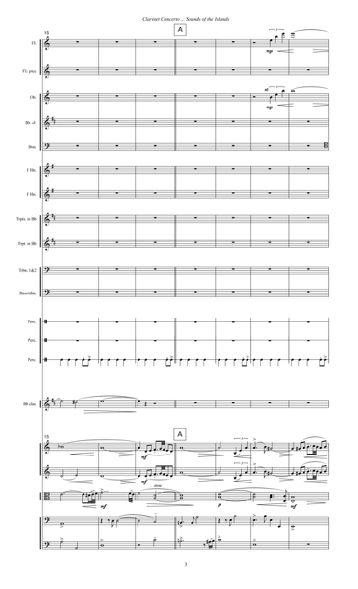 Clarinet Concerto ... Sounds of the Islands (2003) for clarinet solo and orchestra