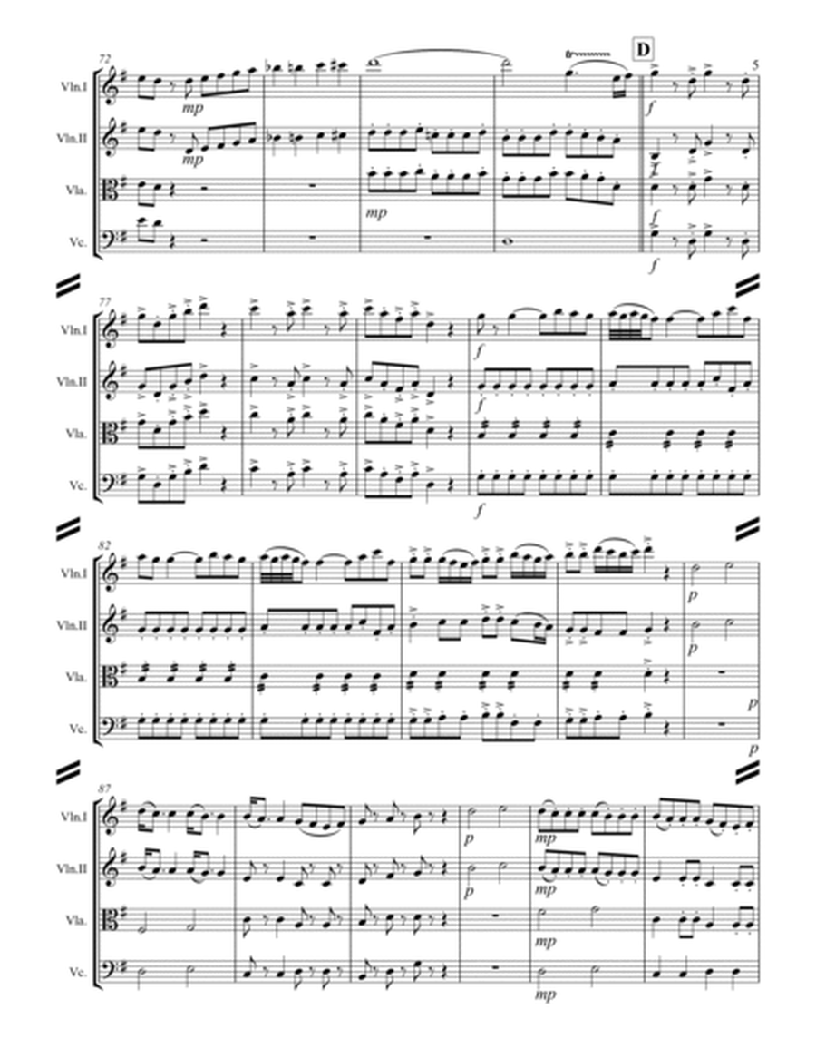 Mozart - Serenade in G – I. Allegro (Eine kleine Nachtmusik) (for String Quartet) image number null