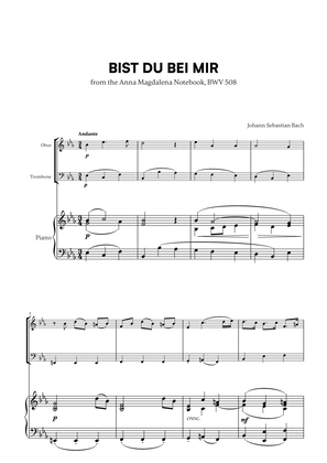 Book cover for Johann Sebastian Bach - Bist du bei Mir BWV 508 (for Oboe, Trombone and Piano)