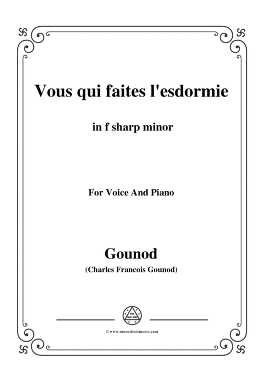 Gounod-Vous qui faites l'esdormie in f sharp minor, for Voice and Piano image number null