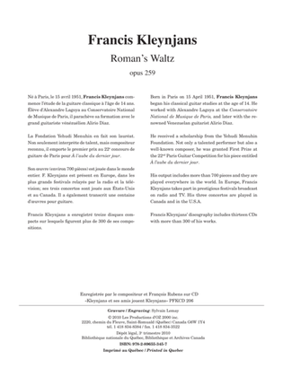 Book cover for Roman’s Waltz, opus 259