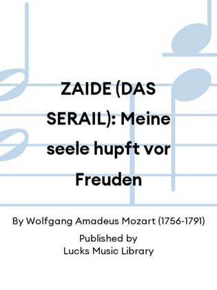 Book cover for ZAIDE (DAS SERAIL): Meine seele hupft vor Freuden
