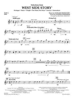Book cover for West Side Story (Selections for Flex-Band) (arr. Michael Sweeney) - Pt.1 - Oboe