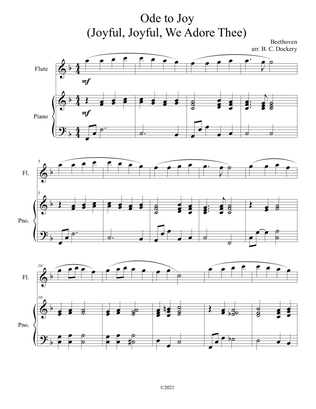 Ode to Joy (Joyful, Joyful, We Adore Thee) for solo flute with piano accompaniment