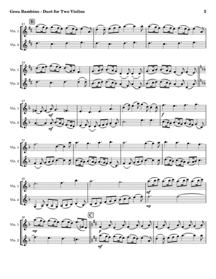 Gesu Bambino - Duet for Two Violins image number null