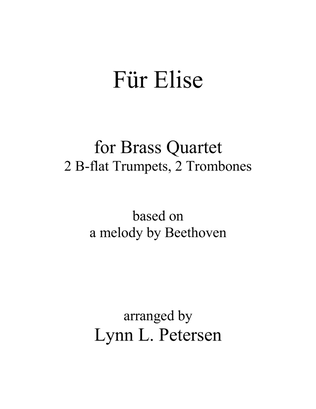 Book cover for Für Elise for brass quartet