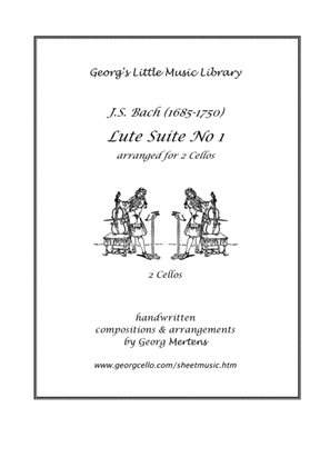 Book cover for J.S. Bach Lute Suite No 1 arr. for 2 cellos