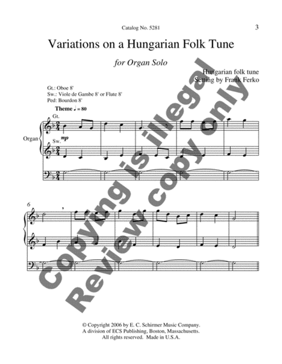 Variations on a Hungarian Folk Tune