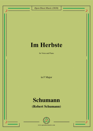 Book cover for Schumann-Im Herbste,in F Major,for Voice and Piano