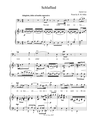 Schlaflied (for Baritone voice and piano)