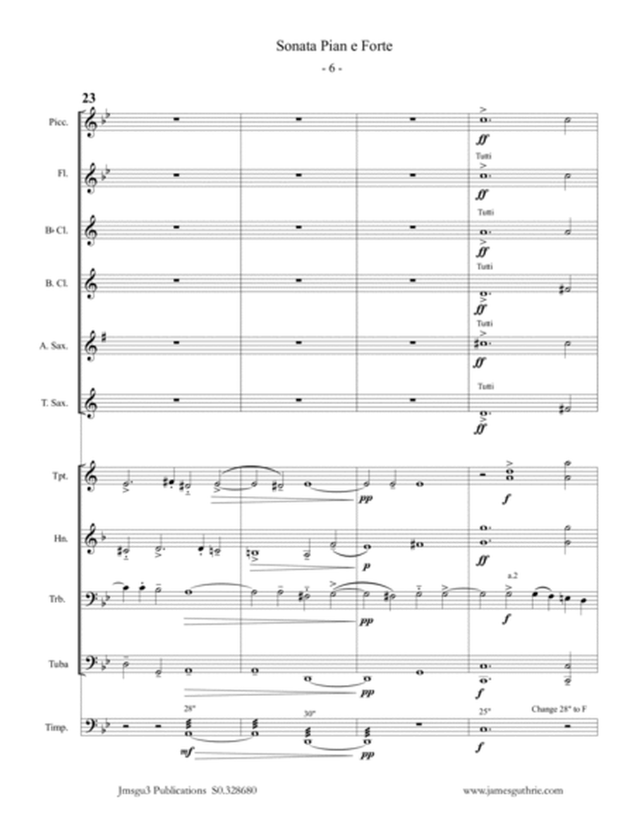 Gabrieli: Sonata Pian e Forte Ch. 175 for Concert Band image number null