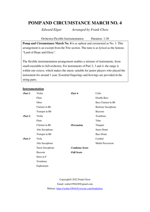 Book cover for Pomp and Circumstance March No. 4 (Orchestra/Concert Band Flexible Instrumentation)