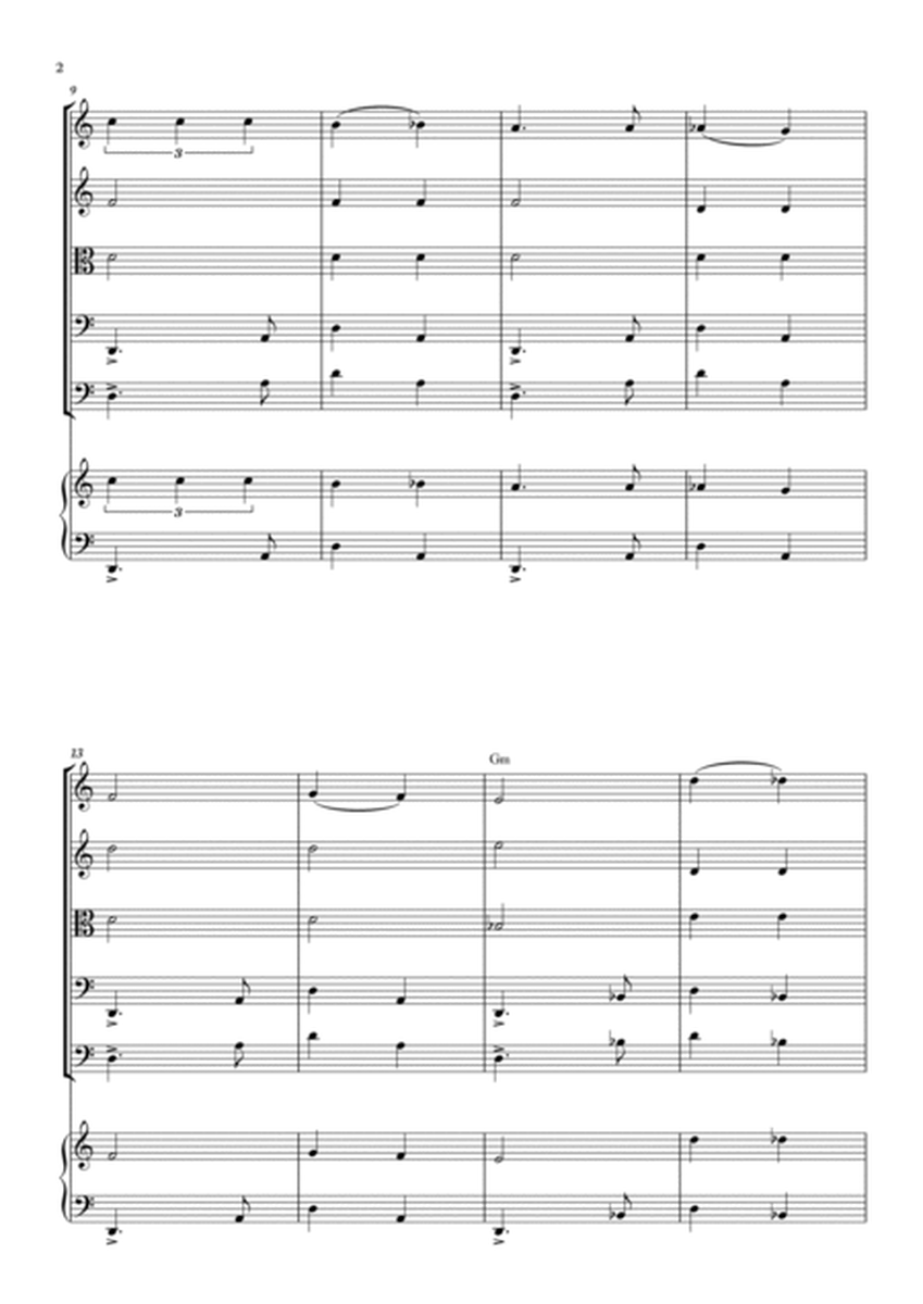 Habanera - Carmen - Georges Bizet, for String Quintet in a easy version with piano and chords image number null