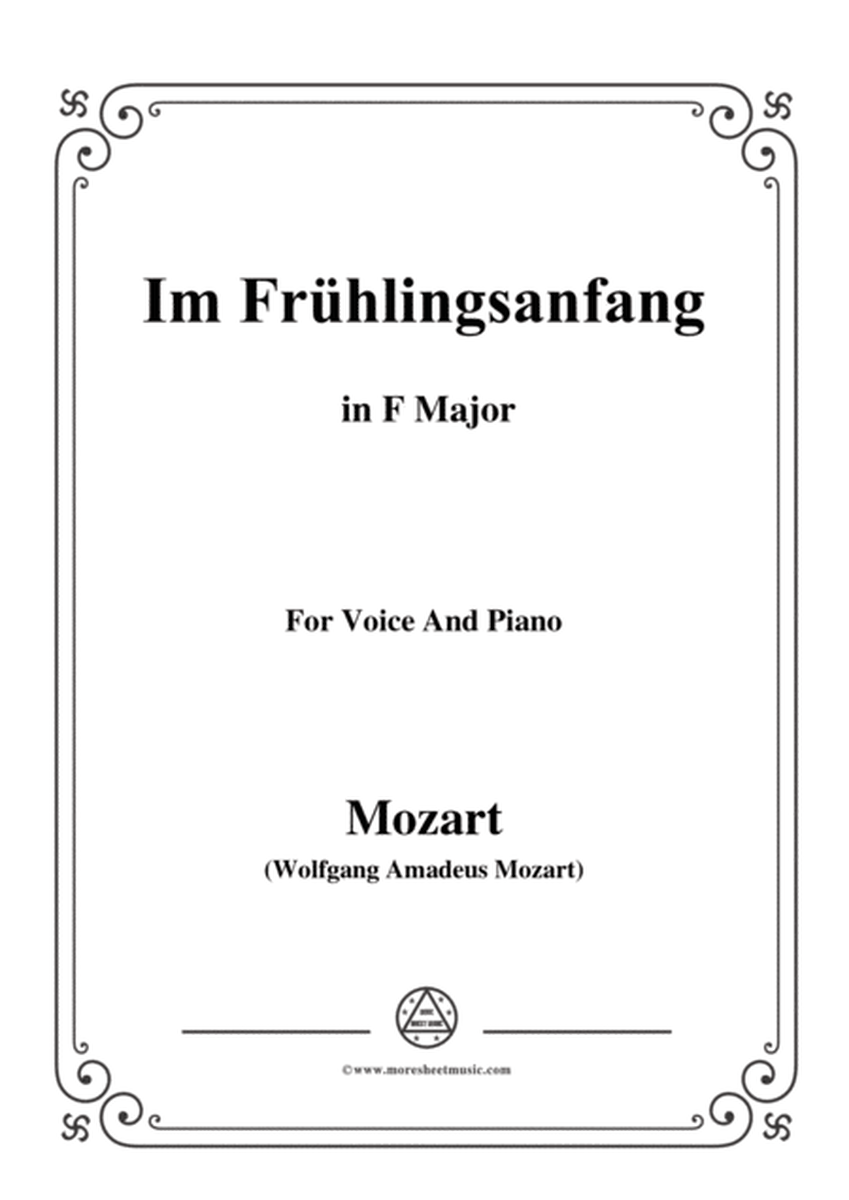 Mozart-Im frühlingsanfang,in F Major,for Voice and Piano image number null