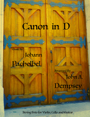 Book cover for Canon in D (in C major): Trio for Violin, Cello and Guitar