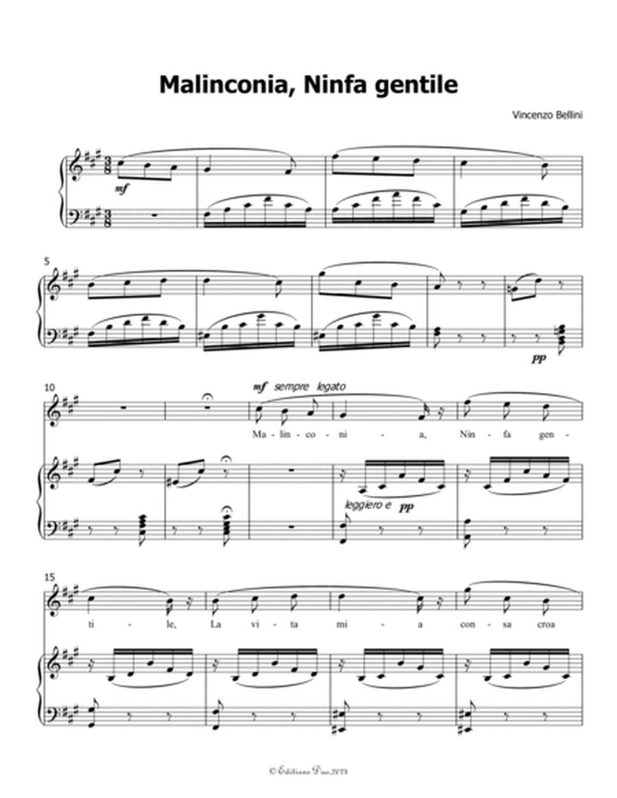 Malinconia, Ninfa gentile, by Vincenzo Bellini, in f sharp minor