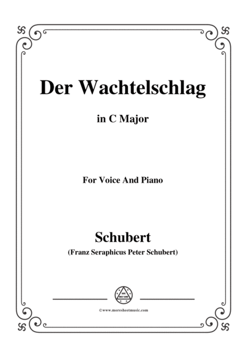 Schubert-Der Wachtelschlag,Op.68,in C Major,for Voice&Piano image number null