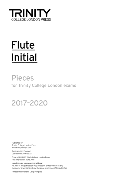 Flute Exam Pieces 2017-2020: Initial (part only)
