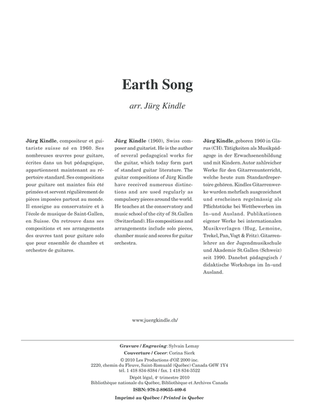 Book cover for Musique facile pour 4 guitares - Canada (Earth Song)