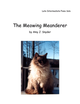 Book cover for The Meowing Meanderer, piano solo