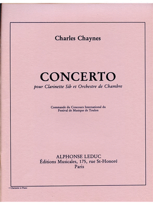 Book cover for Concerto (clarinet & Piano)