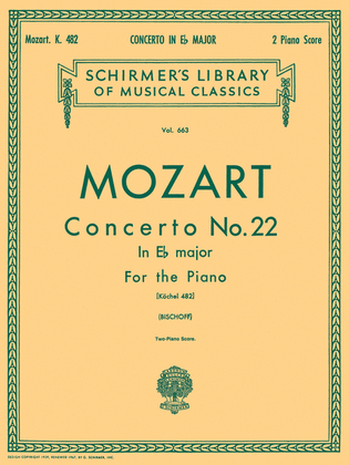 Book cover for Concerto No. 22 in Eb, K.482