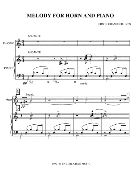 MELODY for FRENCH HORN PIANO - Horn - Digital Sheet Music