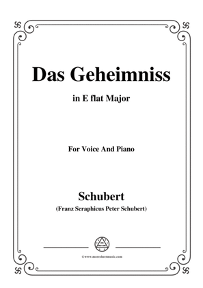 Schubert-Das Geheimniss,Op.173 No.2,in E flat Major,for Voice&Piano