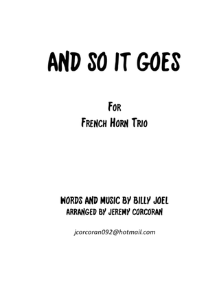 Book cover for And So It Goes