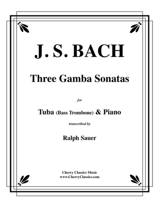 Book cover for Three Gamba Sonatas for Tuba/Bass Trombone