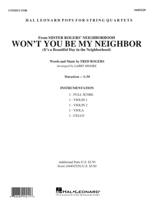 Book cover for Won't You Be My Neighbor? (It's a Beautiful Day in the Neighborhood) - Conductor Score (Full Score)