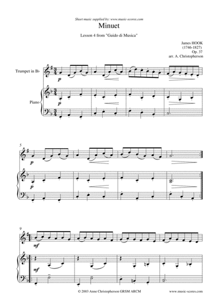 Minuet from Guido di Musica - Trumpet and Piano image number null