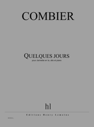 Book cover for Quelques jours