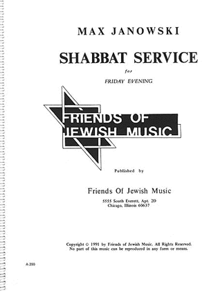 Book cover for Shabbat Service For Friday Evening