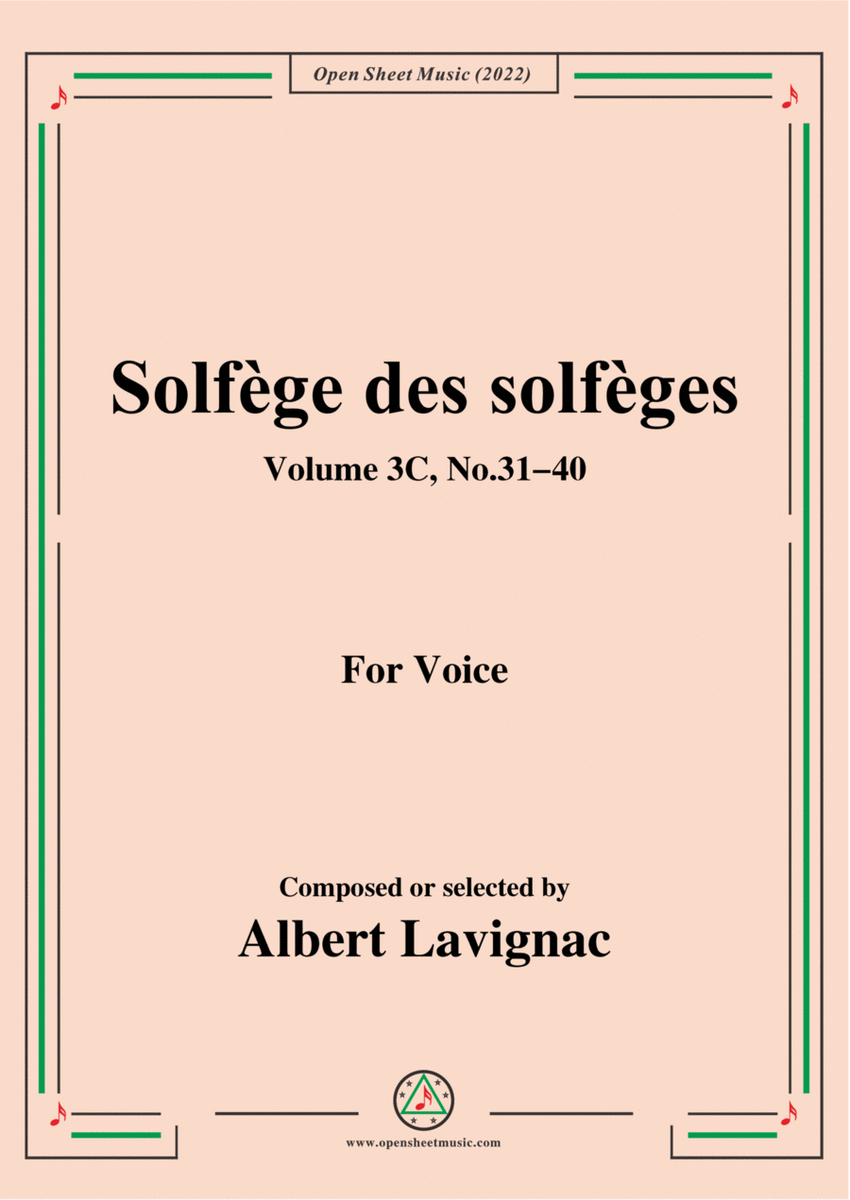 Lavignac-Solfege des solfeges,Volum 3C No.31-40,for Voice image number null