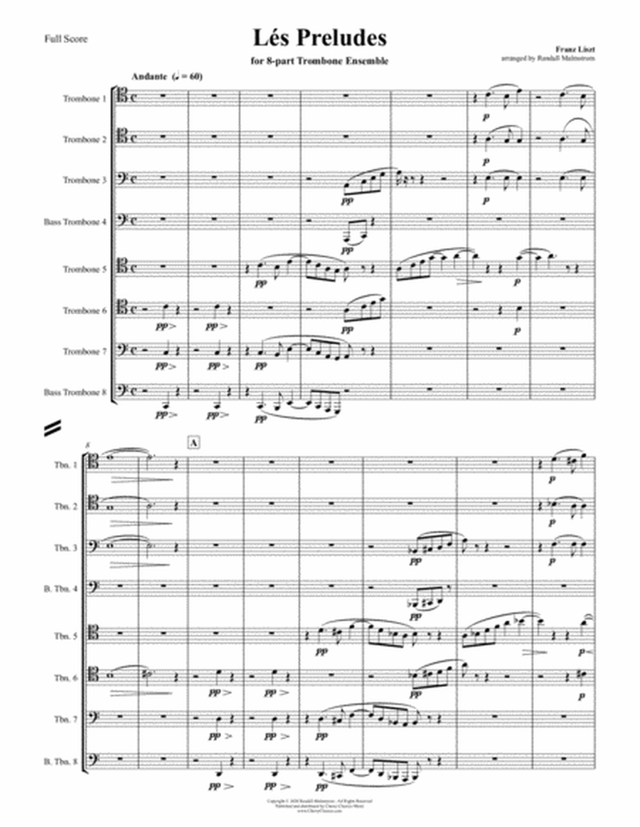 Lés Preludes for 8-part Trombone Ensemble