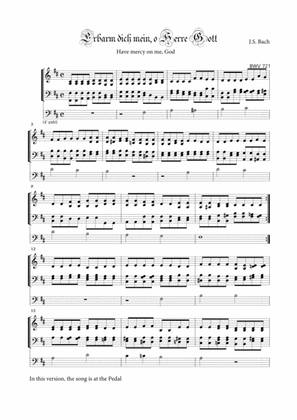 Book cover for BACH J.S. - BWV 721 - ERBARM DICH MEIN, O HERRE GOTT - For organ