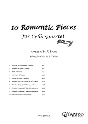 Book cover for 10 (Easy) Romantic Pieces for Cello Quartet