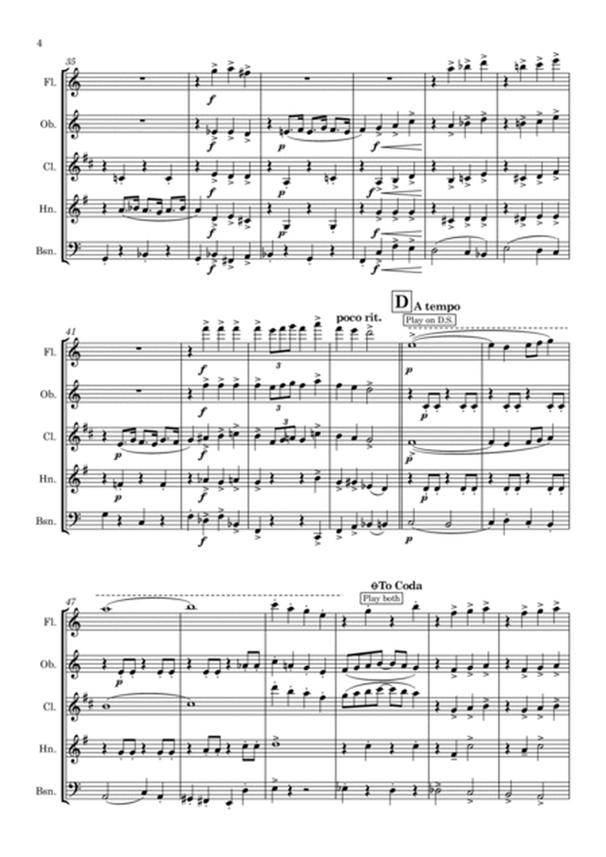 Satie: Parade - Rag-Time du Paquebot (Ragtime of the Packet Steamer) - wind quintet image number null