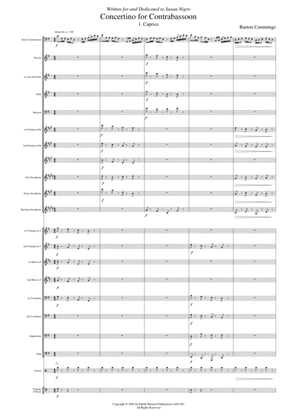 Barton Cummings: Concertino for contrabassoon and concert band, full score and solo part