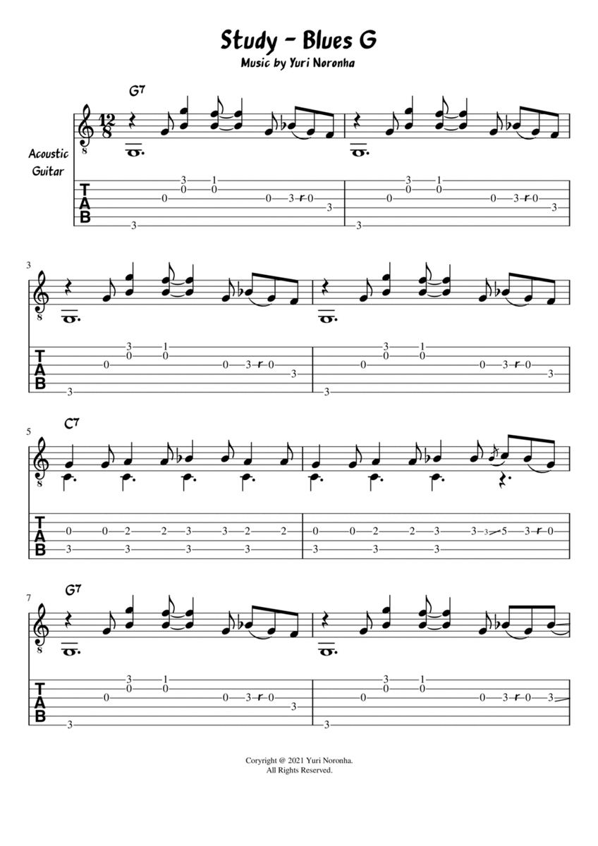 Study Blues G (Fingerstyle for Acoustic Guitar) image number null