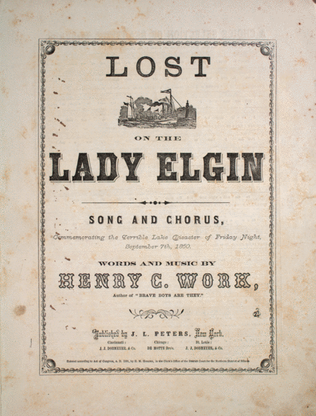 Lost on the Lady Elgin. Song and Chorus