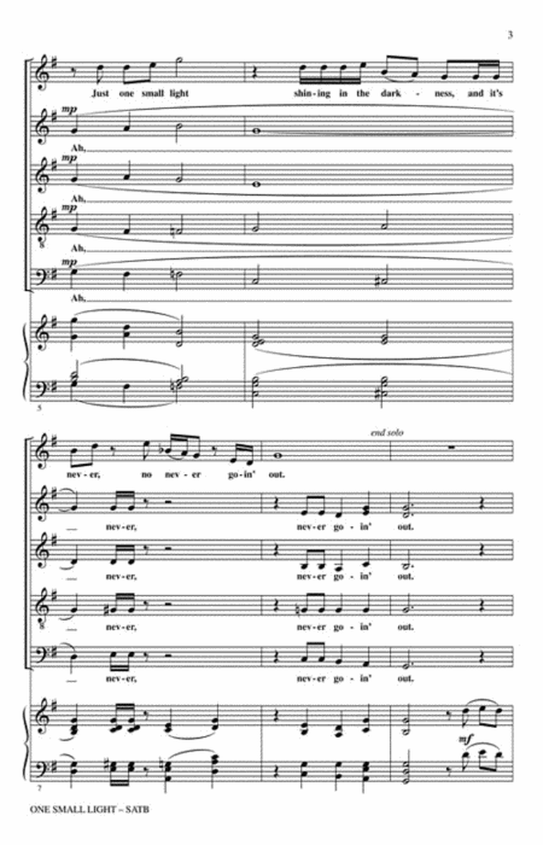 One Small Light Divisi - Sheet Music