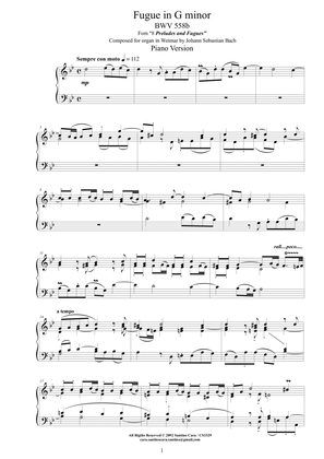 Bach - Fugue in G minor BWV 558b - Piano version