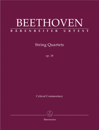 Book cover for String Quartets, op. 18