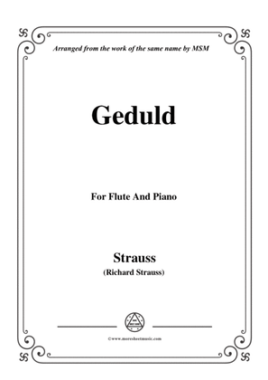 Book cover for Richard Strauss-Geduld, for Flute and Piano